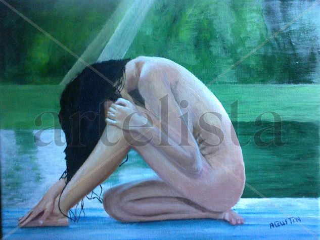 tomando el sol Oil Canvas Nude Paintings