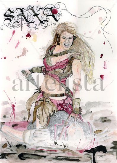 Spartacus Saxa Watercolour Paper Figure Painting