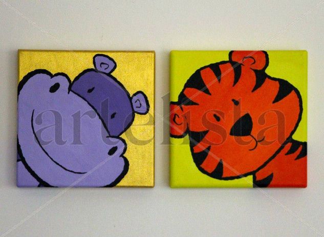 DIPTICOS ANIMALES Acrylic Canvas Others