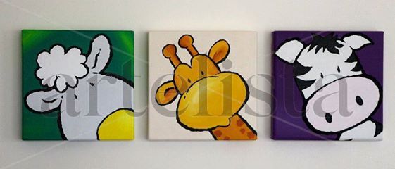 TRIPTICO ANIMALES Acrylic Canvas Others