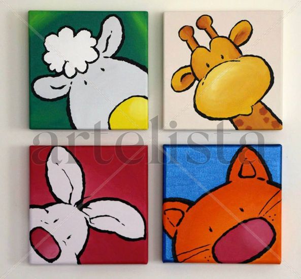 CUARTETO ANIMALES Acrylic Canvas Others