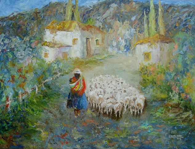 EL MISTERIO ALIMENTA LOS SUEÑOS - Molinos, Salta Oil Canvas Landscaping