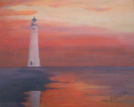 Faro al atardecer