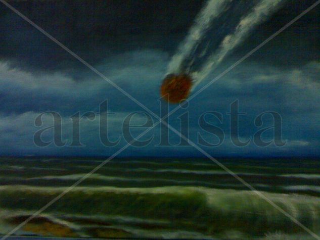 el cometa Oil Canvas Marine Painting