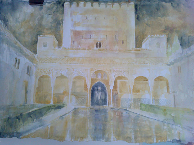 LA ALHAMBRA DE GRANADA PATIO DE ARRAYANES Watercolour Paper Landscaping