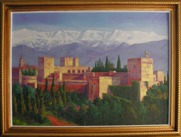 LA ALHAMBRA Óleo Lienzo Paisaje