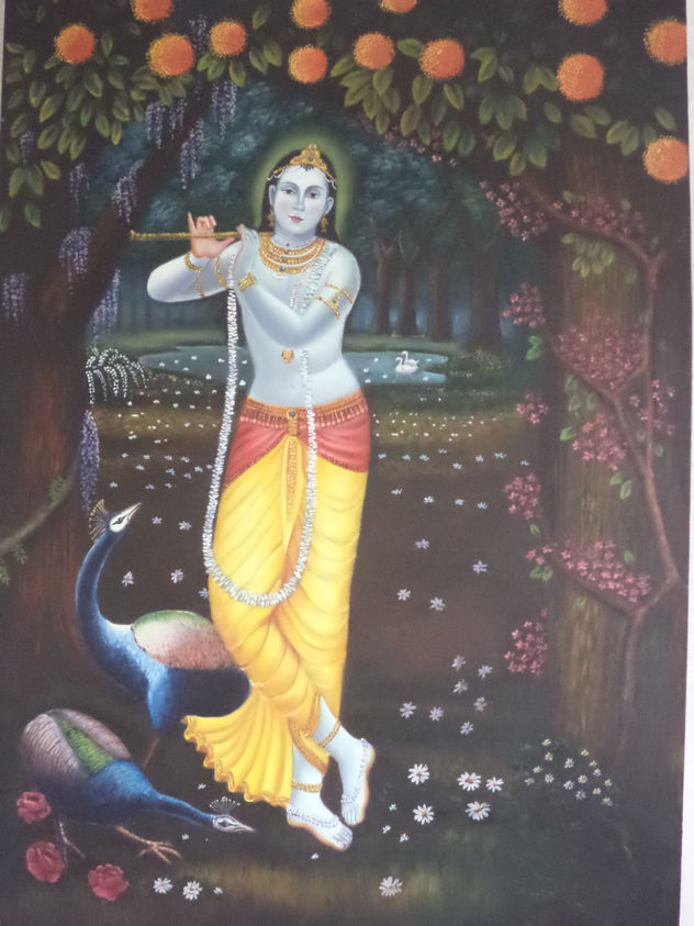 Krishna playing his flute