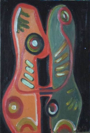 amándose, año 2015, constitucion, chile. Acrylic Panel Figure Painting