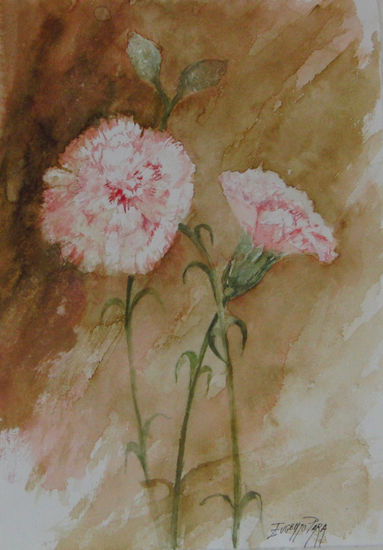 claveles Watercolour Paper Floral Painting