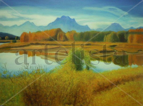 paisaje de otoño Oil Panel Landscaping