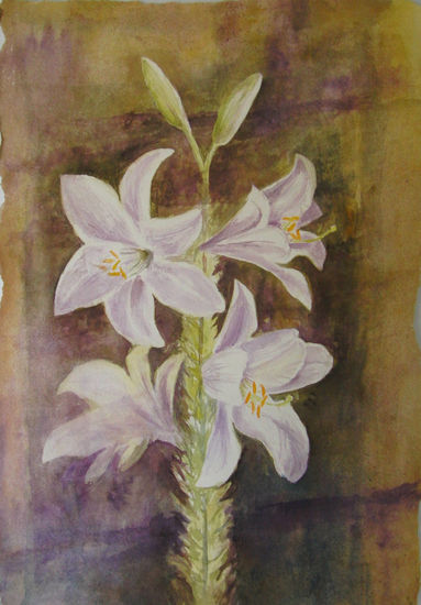 vara de lirios Watercolour Paper Floral Painting