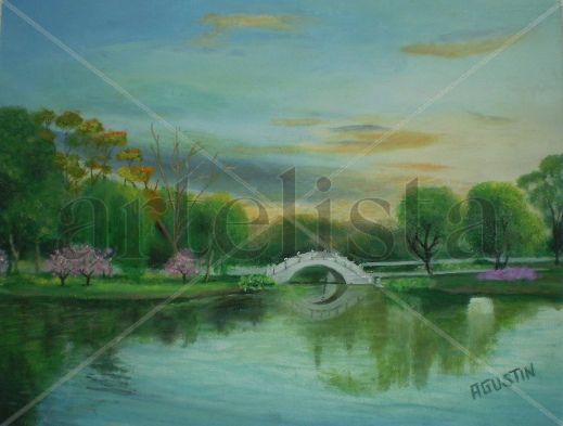 parque japones Oil Panel Landscaping