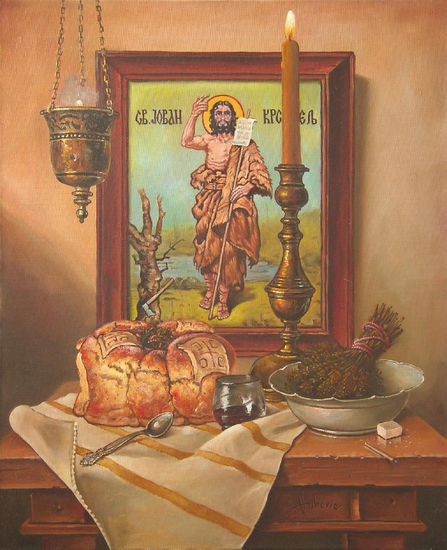 St. John the Baptist Oil Canvas Still Life Paintings