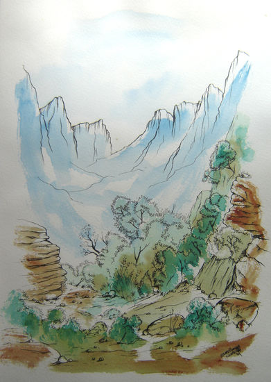 Montaña Watercolour Card Landscaping