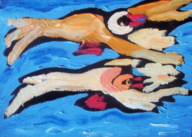 "Vuelo de pajaros" Oil Others Figure Painting