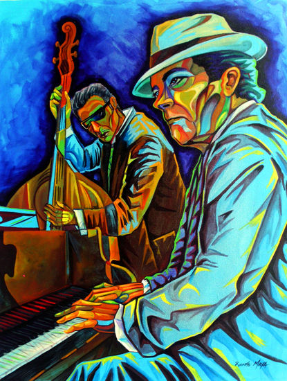 Piano Jazz Acrílico Lienzo Figura