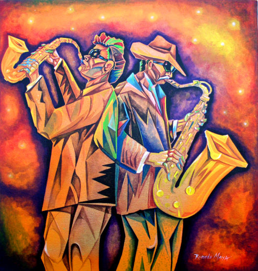 Latin Jazz Acrylic Canvas Figure Painting