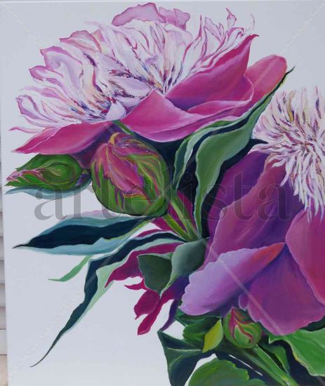 Peonía Oil Canvas Floral Painting