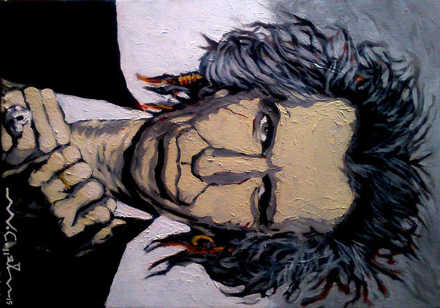 Keith Richards 4 Acrylic Textile Portrait