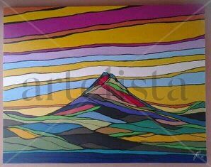 volcan arenal multicolres Acrylic Canvas Others