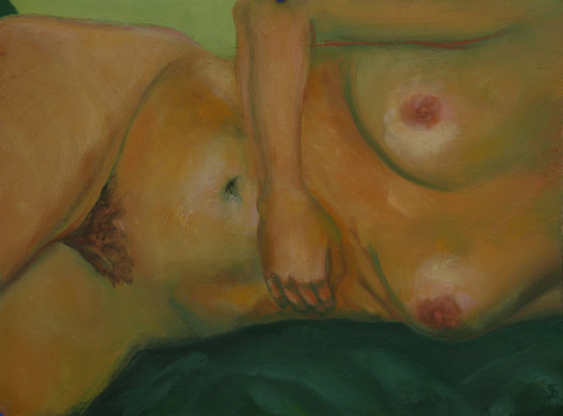 Reclining Torso Oil Paper Nude Paintings