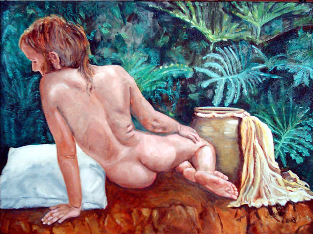 Desnudo en pose Oil Textile Nude Paintings