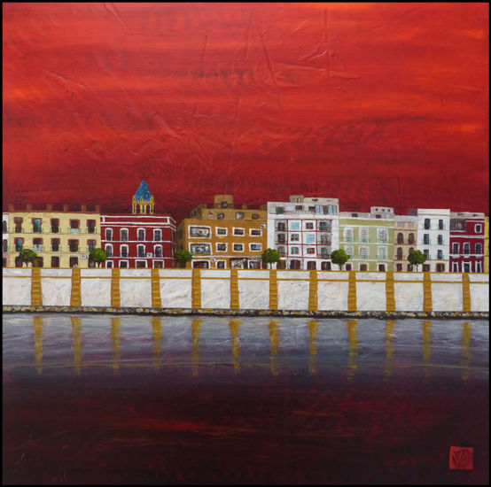 Calle Betis Al Rojo Vivo Acrylic Canvas Landscaping