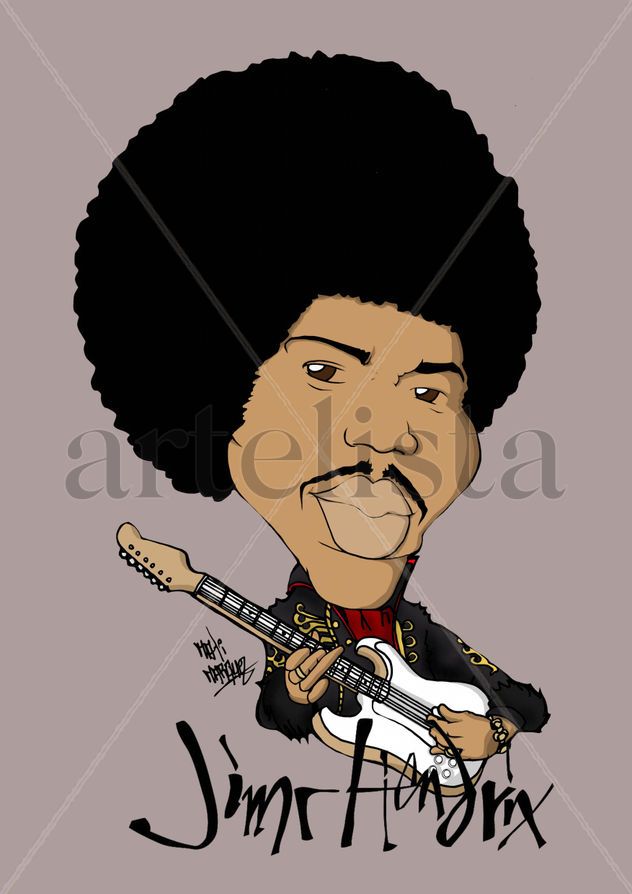 Jimmy Hendrix Caricatura por Mati Marquez