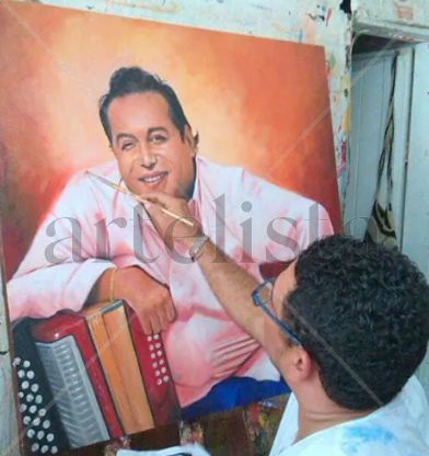 oleo  Diomedes Diaz Oil Canvas Portrait