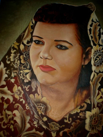 Retrato de Maria Ana Oil Canvas Portrait