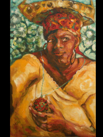 saleswoman amulet Oil Canvas Portrait