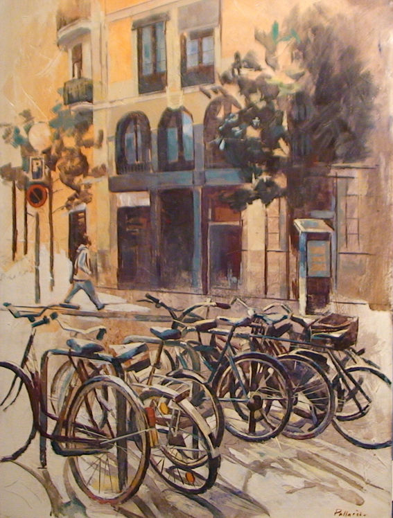 Bicicletas en calle Pintor Fortuny. Barcelona