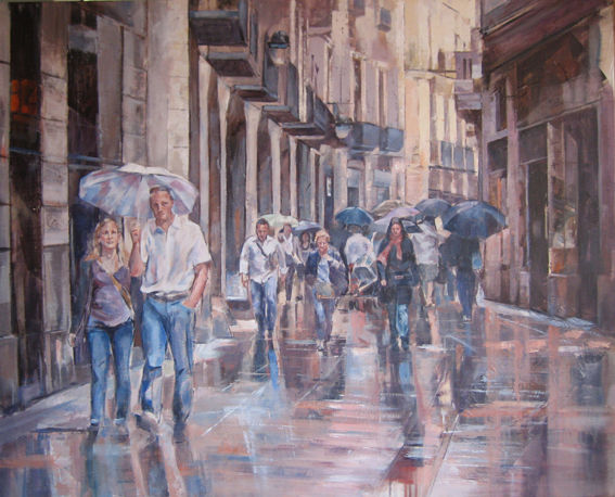 Paseando bajo la  lluvia