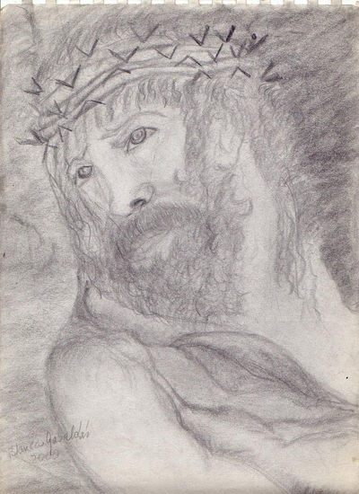 Estudiando la Imágen de Cristo Charcoal