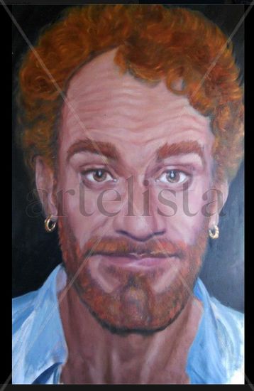 retrato de Nando Oil Textile Portrait