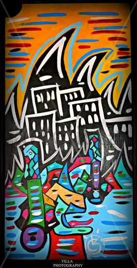 The Burning City Acrylic Canvas Figure Painting