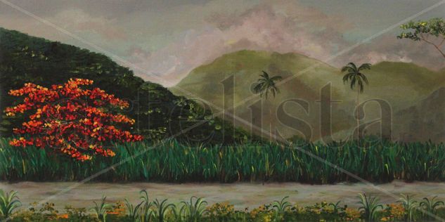 Stormy Caribbean Oil Canvas Landscaping