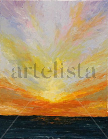 Sunset Oil Canvas Marine Painting