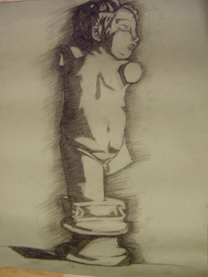 Querubin Pencil (Black) Paper Figure Painting