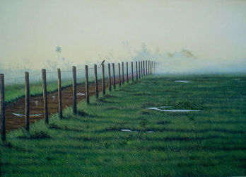 amanecer con niebla Oil Canvas Landscaping