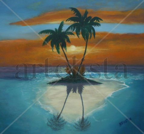 mi isla Oil Panel Marine Painting