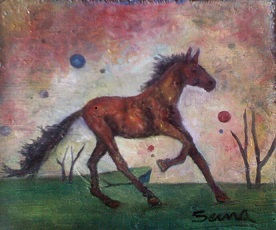 de la serie cabballos Oil Canvas Animals