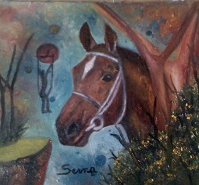 de la serie caballos Oil Canvas Animals