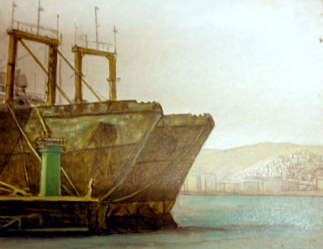 Pesqueros en Las Palmas Oil Canvas Marine Painting