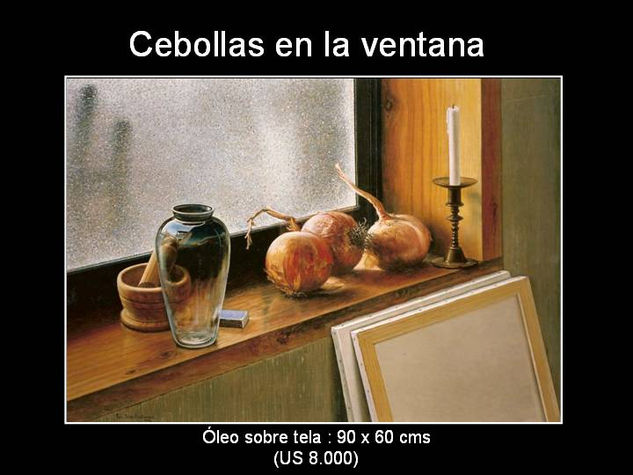 cebollas en la ventana Oil Canvas Still Life Paintings