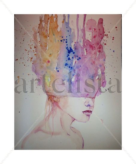 the mind Watercolour Paper Portrait