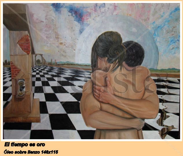 El tiempo es oro Oil Canvas Figure Painting