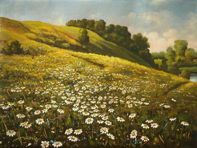 Daisies Oil Canvas Landscaping