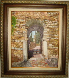 Puerta de las columnas Oil Canvas Landscaping