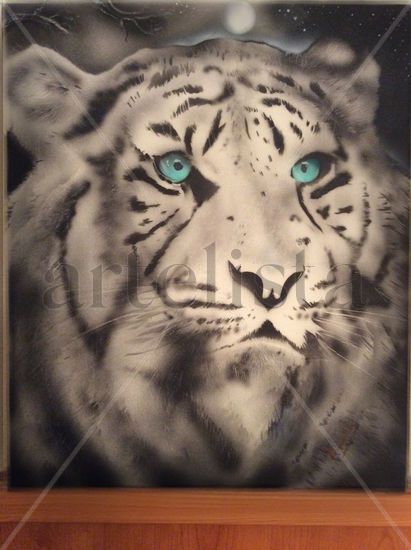 Tigre Blanco Acrylic Canvas Animals